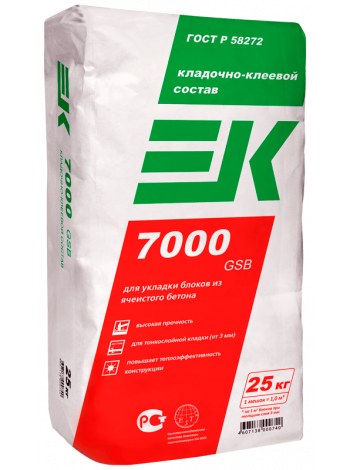 Кладочно-клеевой состав для высокопористых материалов EK 7000 gsb (25кг) РЕМ152